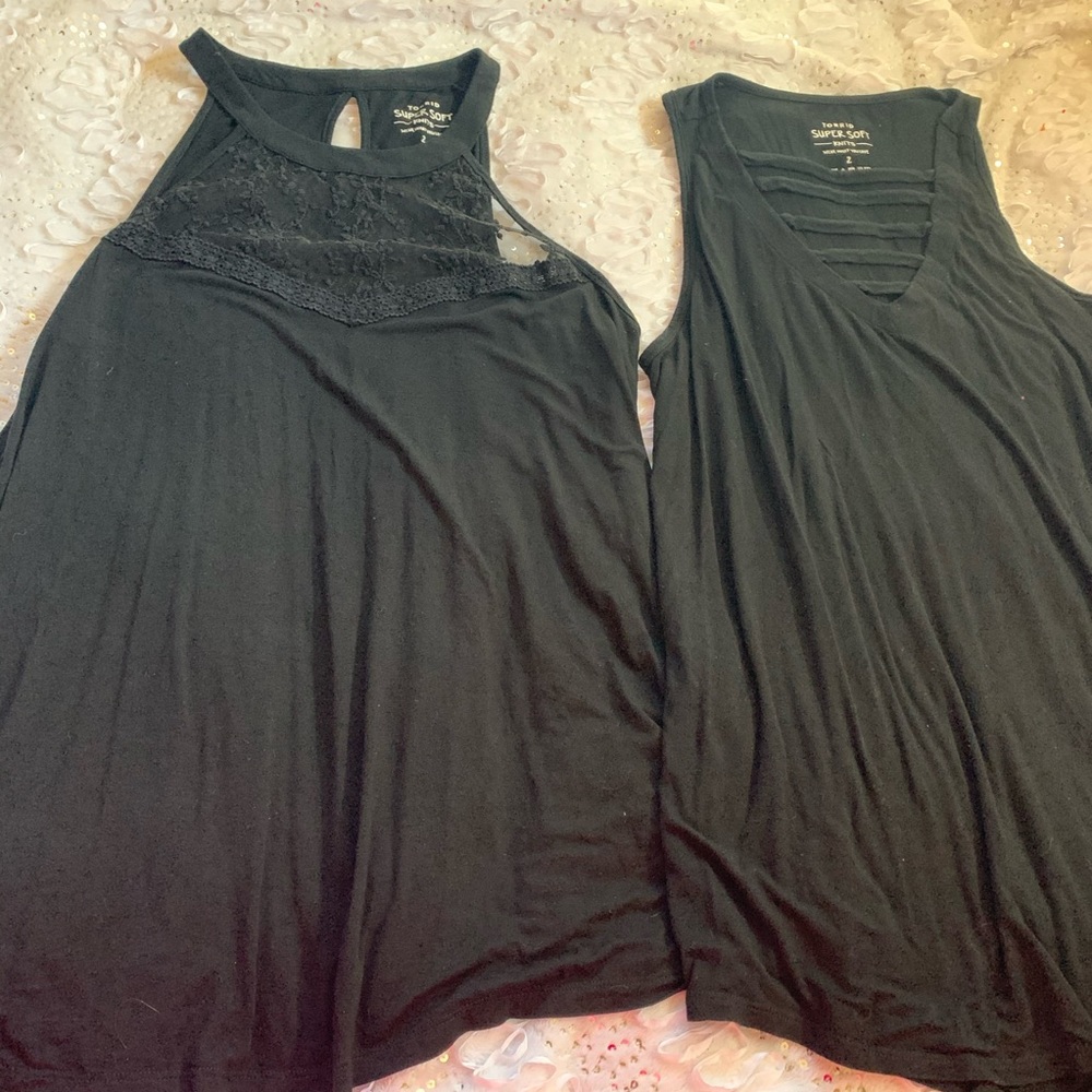 Torrid black super soft tanks size 2